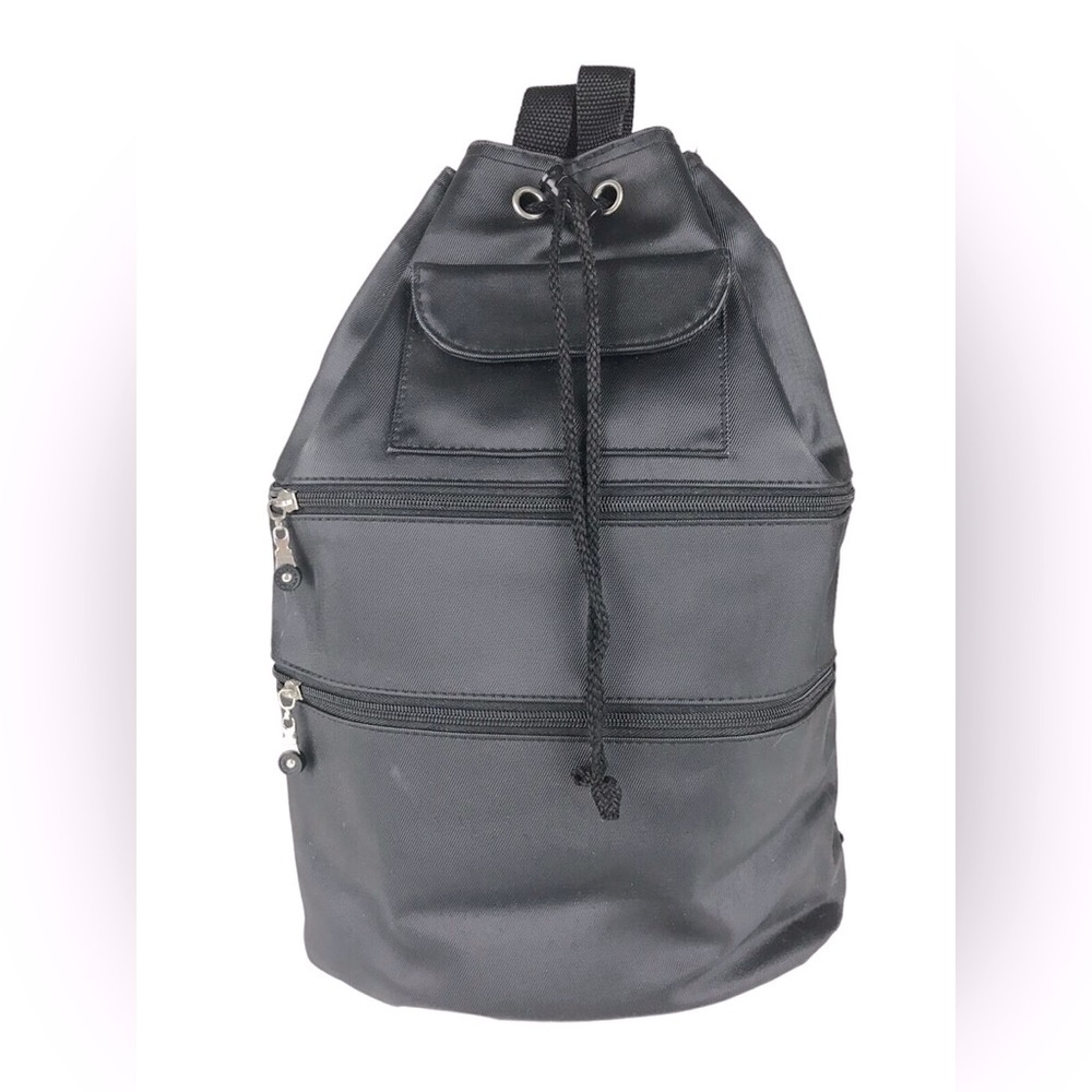 Arezzo Firasole Unisex Black‎ Nylon Drawstring Backpack w Adjustable Straps